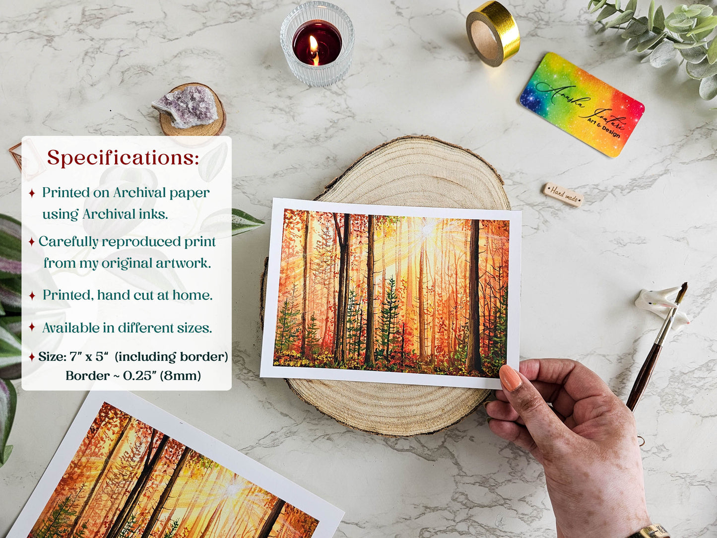 Autumn Woodland Glow | Forest Painting Art Print