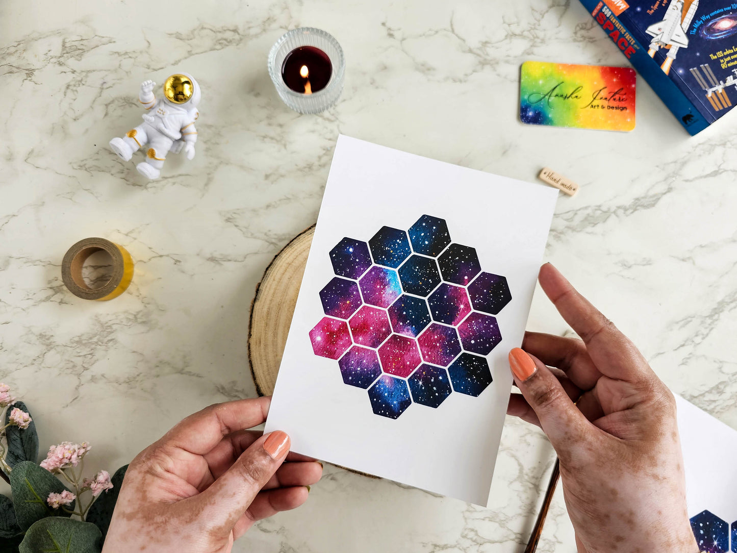 NASA James Webb Space Telescope Painting | JWST Galaxy Art Print