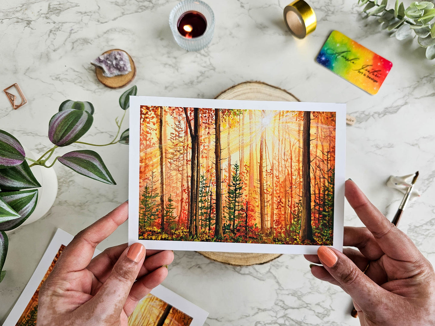 Autumn Woodland Glow | Forest Painting Art Print