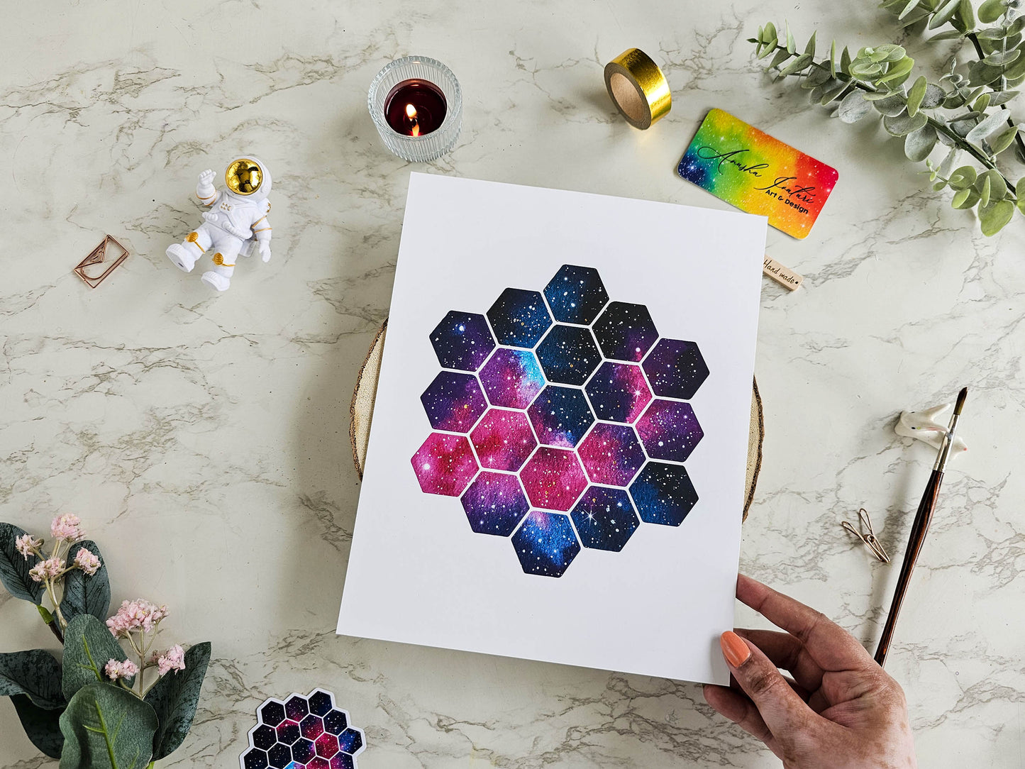 NASA James Webb Space Telescope Painting | JWST Galaxy Art Print