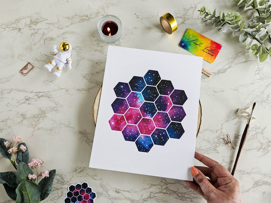 NASA James Webb Space Telescope Painting | JWST Galaxy Art Print