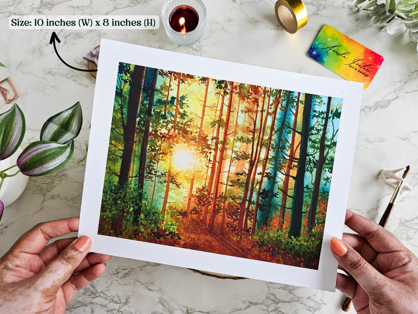Majestic Sunset in a Forest | Golden Hour Forest Painting