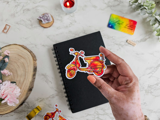 Vintage Scooter Galaxy Sticker | Cute Vinyl Laptop Stickers
